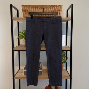 Banana Republic Mid-Rise Sloan Chambray Ankle Woven Career Dress Pant Trouser, 1